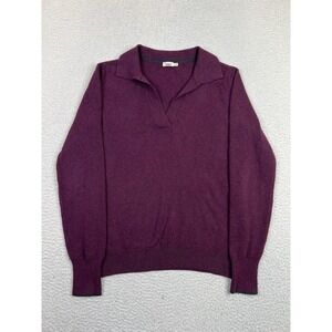Faherty Sweater Womens Small Purple Collared Knit Long Sleeve Stretch Pullover